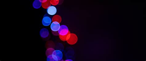 Download Wallpaper 2560x1080 Glare Bokeh Colorful Lights Blur Dual