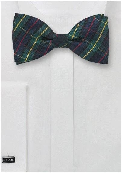 Scottish Tartan Plaid Bow Tie Mens