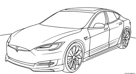 Tesla Roadster Coloring Pages
