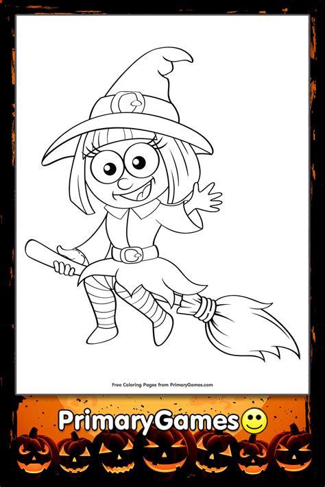 Cute little witch coloring pages to color, print and download for free along with bunch of favorite witch coloring page for kids. Cute Witch Coloring Page | Printable Halloween Coloring ...