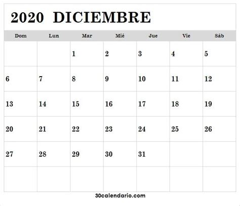 Calendario Diciembre 2020 España Calendario 2020 Para Imprimir Gratis