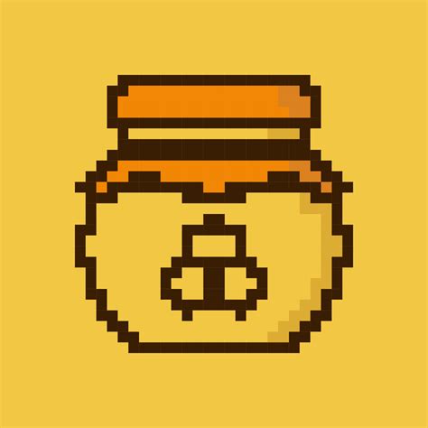 Pixel Honey Jar Cute Pixel Honey Jar 8 Bit Pixel Honey Jar Image Old