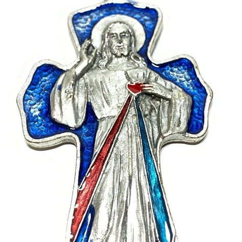Divine Mercy Of Jesus Pectoral Cross Crucifix Blessed By Etsy