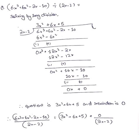 Divide Using Long Division State The Quotient Qx And The Remainder