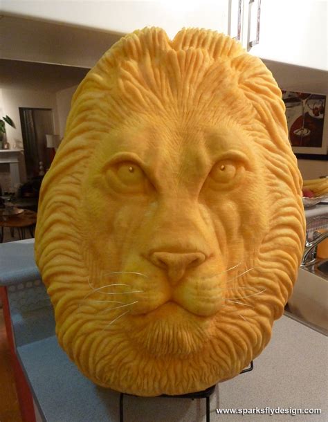 African Lion Pumpkin Carving By Clive Cooper Carved From