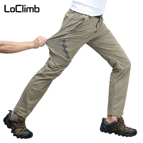 Loclimb Plus Size M Xl High Stretch Outdoor Hiking Pants Men Summer