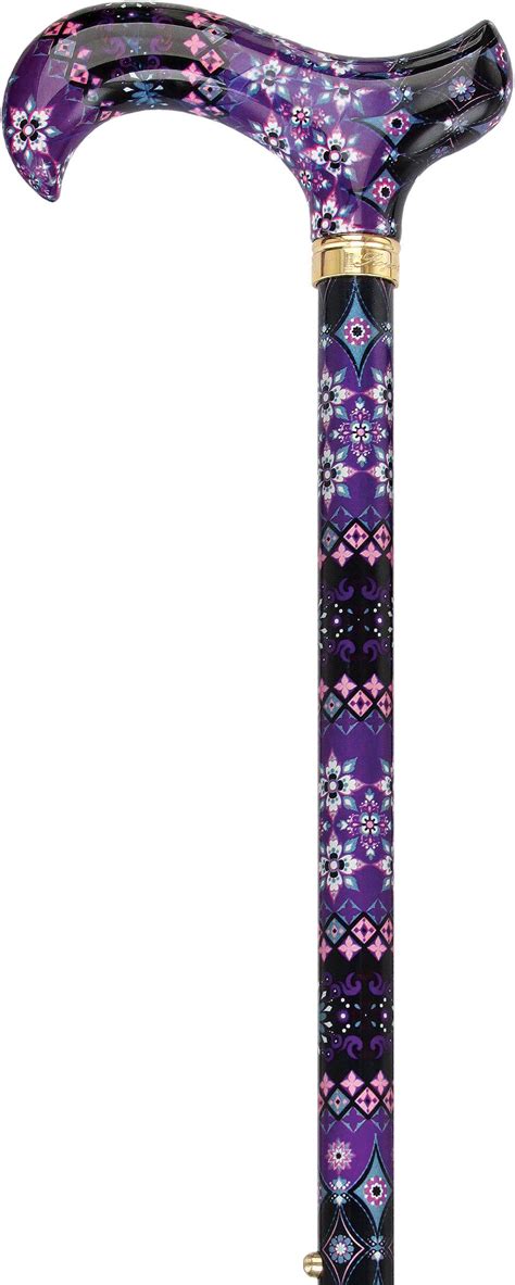 Pretty Purple Designer Adjustable Derby Walking Cane With Engraved