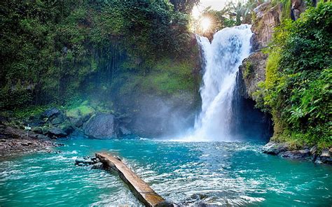 Tropical Waterfall On The Langevin River La Reunion Island Hd