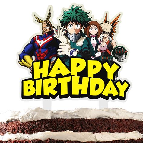 Buy Heroes Academia Cake Topper Hero Happy Birthday Theme Decor For