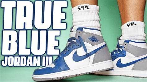 Air Jordan 1 " True Blue " Review and On Foot - YouTube