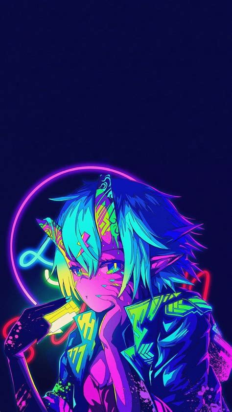 Neon Anime Wallpapers Top Free Neon Anime Backgrounds Wallpaperaccess