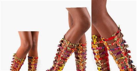 Ghana Rising Object Of Desire Wax Print Knee High Flat Gladiator
