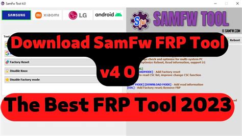 Samfw Tool Remove Samsung Frp One Click Youtube