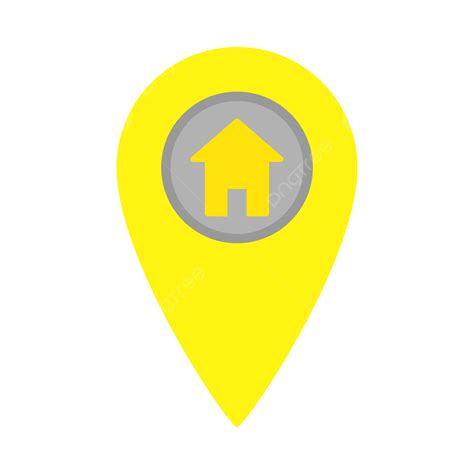 Location Pin Home In Yellow Gray Color For Map Vector Location Folder