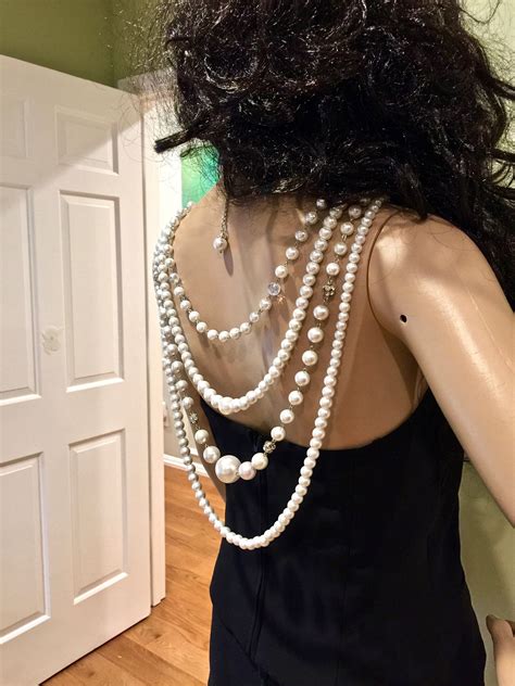 Multiple Layers Glass Pearl Necklace Shoulder Pearl Chains Wedding Pearl Necklace Pearl