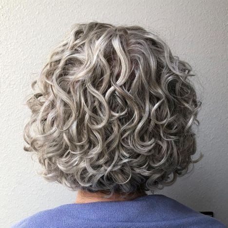Best face shape and hair type Gray Curly Bob Haircuts For Women Over 50 in 2020 | Short ...