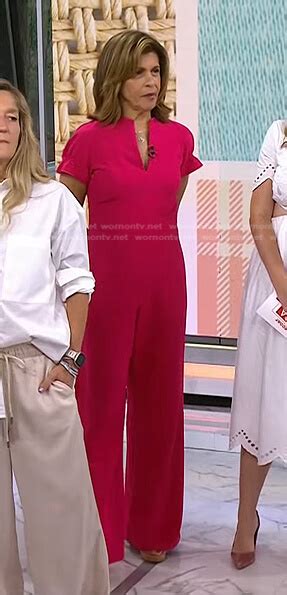 wornontv hoda s pink short sleeve jumpsuit on today hoda kotb clothes and wardrobe from tv