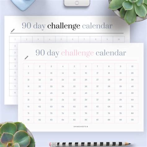 Free Printable Challenge Tracker 90 Days To Form New Habits