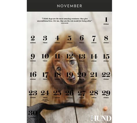 Kalender Att Skriva Ut November