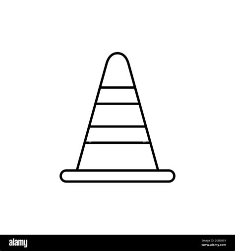 icono de la línea del cono de tráfico símbolo de seguridad en el trabajo señal del cono de