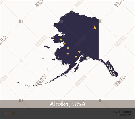 Alaska Map Flag Map Vector And Photo Free Trial Bigstock