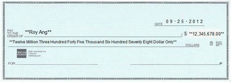 Wells Fargo Check Template