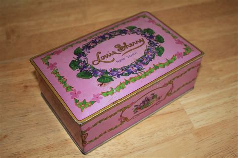 Louis Sherry Candy Tin Lithograph Violets Flowers Vintage Box Canco Art
