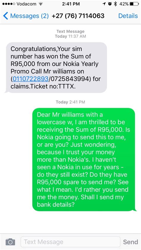 Fight The Sms Spammers With Sarcasm — Will He Call Back