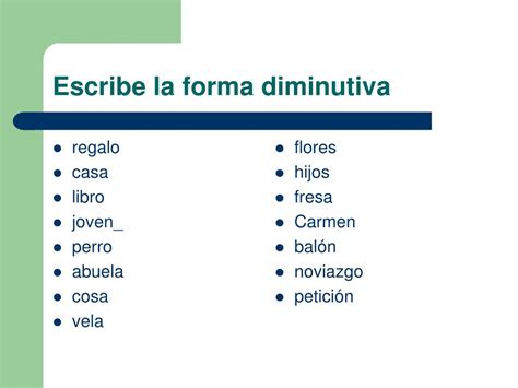 PPT - Los diminutivos PowerPoint Presentation, free download - ID:5092070