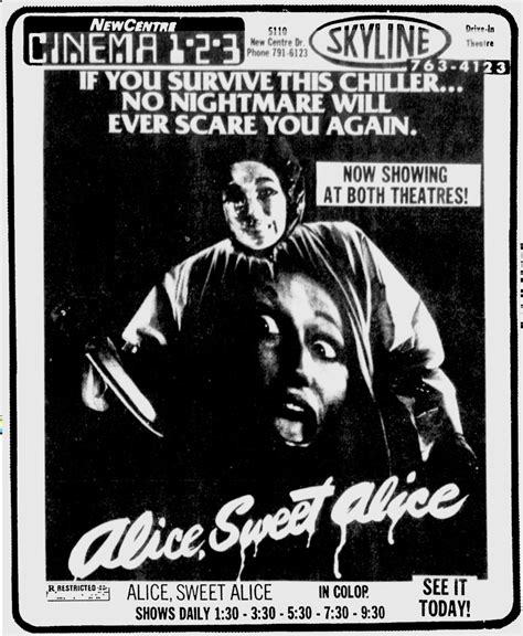 Antiquitäten And Kunst Alice Sweet Alice Movie Poster Survive This Night