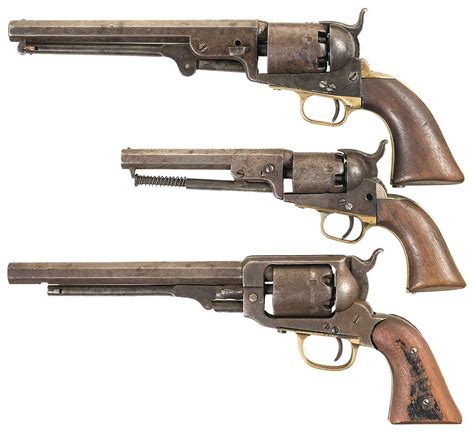Three Percussion Revolvers A Colt Model 1851 Navy Percussion Revolver