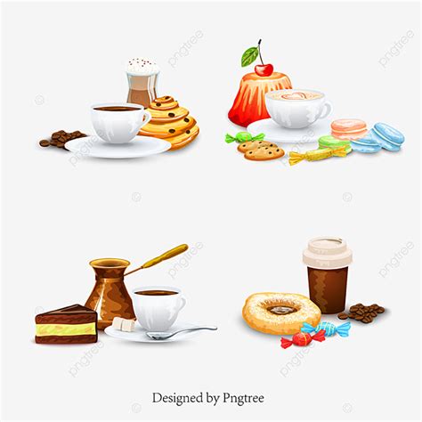 Gambar Kartun Coffee Dessert Minum Makanan Clipart Makanan Penutup