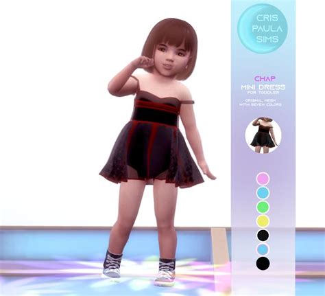 The Sims 4 Chap Mini Dress Cris Paula Sims The Sims 4 Bebes