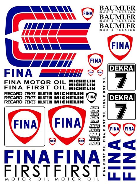 Fina Motorsport Rc Car Vinyl Sticker Sheet 7x5inches Etsy