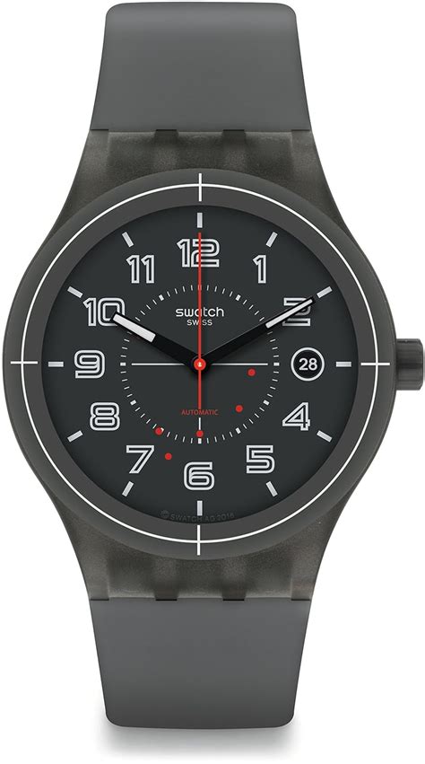 Swatch Unisex Sutm401 Sistem Ash Automatic Grey Silicone Watch