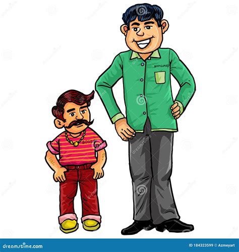 Cartoon Two Men Short Man And Tall Man Stock Vector Illustration Of Icon Friendship 184323599