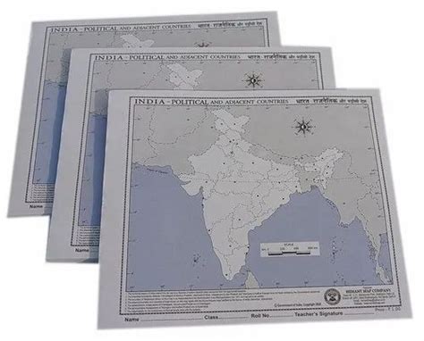 English Paper Indian Political And Adjacent Countries Outline Map Size 19 X 22 Cm At Rs 100