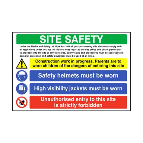 Site Safety Construction Sign Pvc Safety Signs
