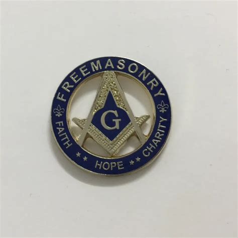 10pcs Masonic Brooch Pins Badges Fhc Faith Hope Charity Round Square