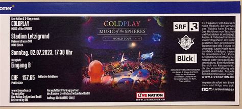Coldplay Stehplatz Ticket 020723 Zürich Kaufen Auf Ricardo