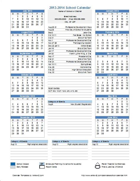 This Template Is Useful For Creating Official School Calendars Teacher