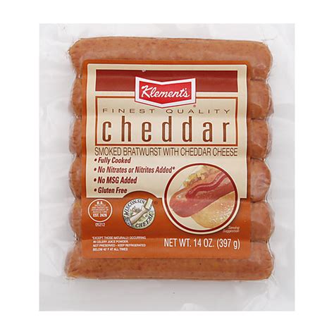 Klements Cheddar Bratwurst Brat Sullivans Foods