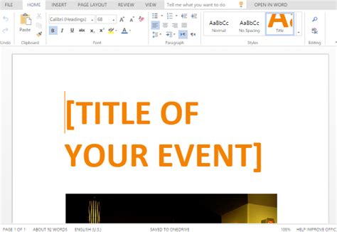 Party Event Announcement Template For Word