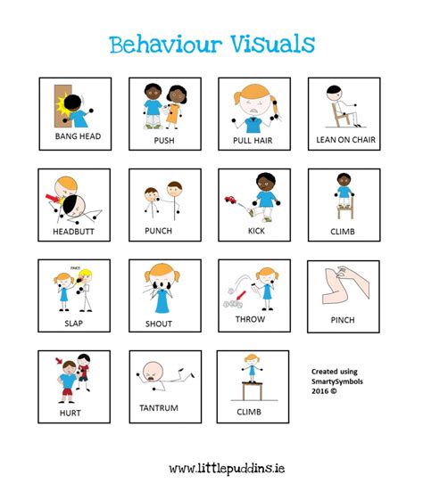 Printable Behaviour Visuals For Autism Printable World Holiday
