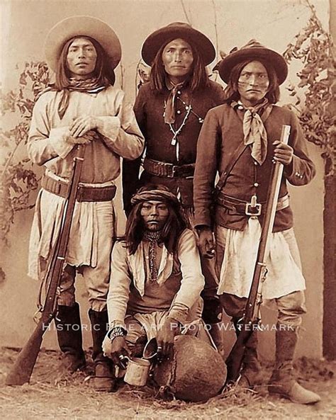 Western Apache United States Army Indian Scouts Vintage Photo Old West