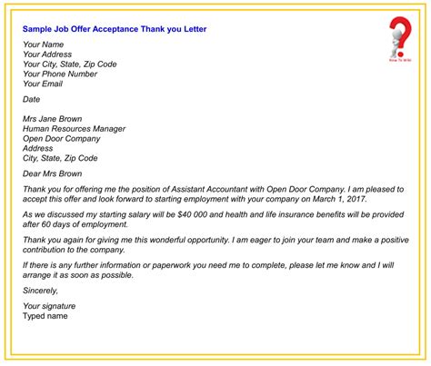 How To Write Thank You Letter For Job Howtowiki