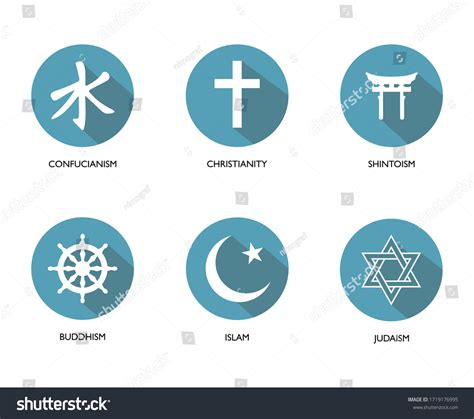 World Religion Symbols Signs Major Religious Stock Vector Royalty Free