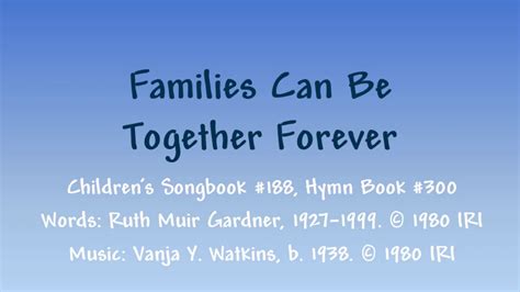 Families Can Be Together Forever Slideshow With Lyrics Youtube