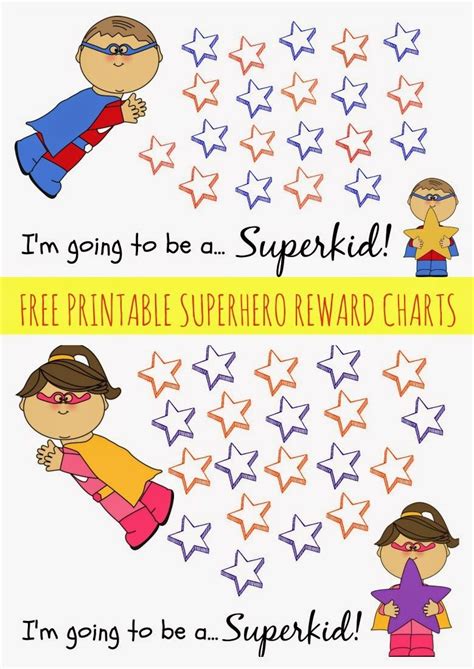 Sticker charts motivate the children to accomplish their tasks. Free Printable Superhero Reward Chart | Reward chart kids ...