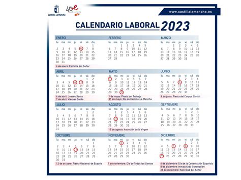 Así Queda El Calendario Laboral De 2023 En Castilla La Mancha Festivos